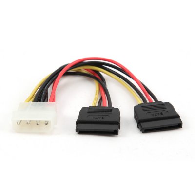 Кабель живлення (Molex) M/F + 2 SATA кабель живлення, 300 мм (1 з 2)