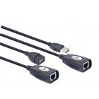 Подовжувач USB1.1 по витій парі, до 30 м, чорний