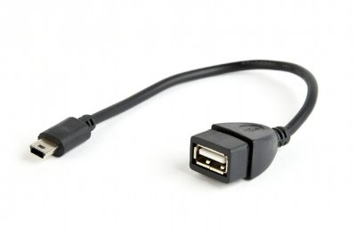 Кабель OTG USB 2.0, A-мама/mini B-тато, 0.15 м (1 з 2)