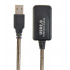 Подовжувач USB 2.0, активний, 10 м, чорний