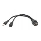 Кабель OTG USB 2.0, A-мама/micro B-тато, 0.15 м