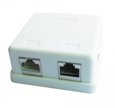 Розетка двопортова RJ-45, 6cat, зовнішня (1 з 3)