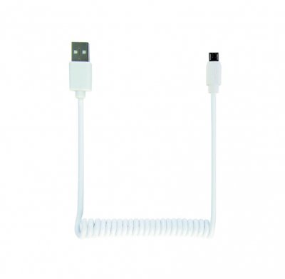 Кабель micro спіральний USB 2.0 A-тато/Micro B-тато (1 з 6)