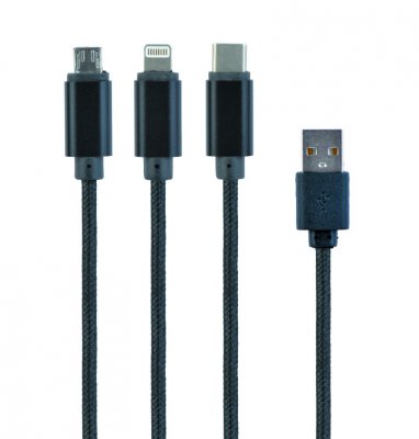 Кабель для заряджання USB AM-тато/Lightning/Micro/Type-C, 1.0 м (1 з 5)