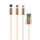 Кабель для заряджання USB AM-тато/Lightning/Micro/Type-C, 1.0 м