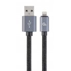 Кабель USB 2.0, A-тато/Lightning, 1.8 м, з обплетенням та металевими роз'ємами