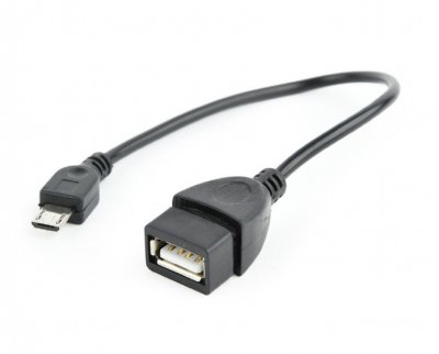 Кабель OTG USB 2.0, A-мама/miсro B-тато, 0.15 м (1 з 2)