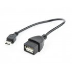 Кабель OTG USB 2.0, A-мама/miсro B-тато, 0.15 м