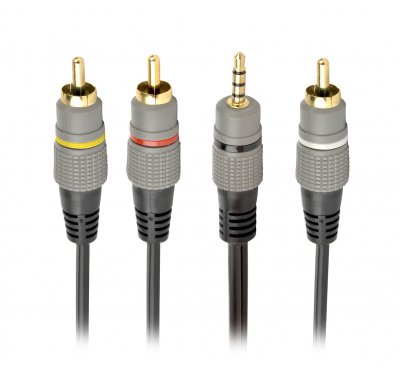 Кабель аудіо-відео 3.5 jack (4pin) - 3RCA, 1.5 м (1 з 2)