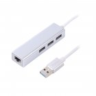 Адаптер, з USB на Gigabit Ethernet, 3 Ports USB 3.0, 1000 Mbps, метал, сірий