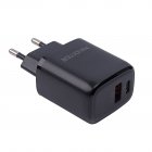 1 USB-A + 1 Type-C + кабель Type-C до Type-C (Power Delivery 18 Вт + Quick Charge 18 Вт) 5V/3A-9V/2A-12V/1.5A