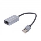 Адаптер, USB на Ethernet, 100 Mbps, метал, темно-сірий