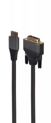 Кабель HDMI на DVI, 18+1pin, 4K 30Hz, 1.8 м (1 з 3)