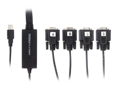 Кабель-перехідник USB 2.0-4х COM (9+25pin), 1.4 м (1 з 4)