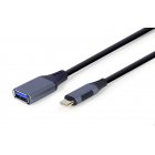 Кабель OTG USB 3.0, A-мама/Type-C, 0.15 м