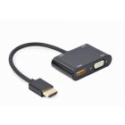 Адаптер-перехідник HDMI на HDMI/VGA+Аудио 3,5