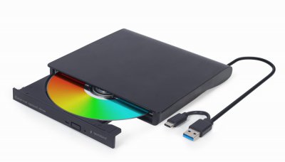 Зовнішній DVD-привід, USB 3.0 (+ Type-C), чорний (1 з 2)