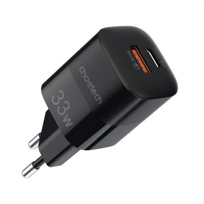 Мережевий зарядний пристрій, GaN, USB-A/USB-C, 33Вт, QC3.0/PD/PPS (1 з 9)