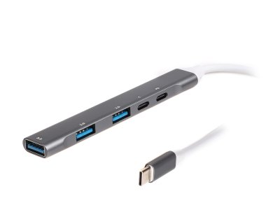 Хаб USB 3.0 Type-С на 4 порти, 1xUSB-A 3.0, 2xUSB-A 2.0, 1xUSB-C (PD100W charging), 1хUSB-C (1 з 4)