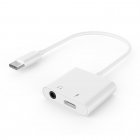 Адаптер аудіо, USB-C - стерео-аудио 3.5 mm + USB-C (живлення) (CDLA)