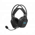 Гарнітура X7 USB з підсвічуванням, 2.4GHz+Bluetooth v5.3+AUX 4-Pin, чорна