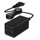 Мережевий ЗП, 2xUSB-A (QC3.0 30W)+2xType-C (PD 65W), чорний