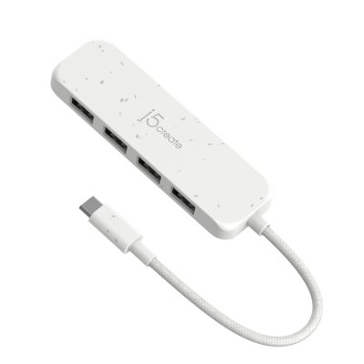 Хаб USB 3.2, 10Gbps, USB-С на 4 USB-A, білий (1 з 5)