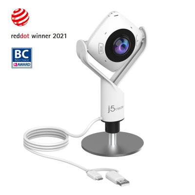 Вебкамера 360°, 1080 P, USB-A/C 3.0, вбудований мікрофон, кріплення 1/4