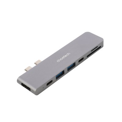 Док станція USB-C 7-в-1 (HDMI/картрідер/USB-A/USB-C), для MacBook Pro/Air, алюміній (1 з 4)