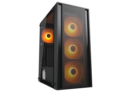 Ігровий корпус, 4*120mm RGB вентилятори передвстановлені, Mini ITX / Micro ATX / ATX, скляне вікно (1 з 8)