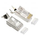 Конектор 8P8C, CAT-7, FTP, з наскрізними отворами, позолочені контакти (50 шт.)