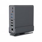 Док станція USB-C 15-в-1 (USB-хаб + HDMI/DP/PD/картридер/LAN/3.5-мм аудіо), сірий