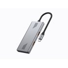 Хаб на 4 порти 2xUSB 3.2,2xUSB-C, метал, сріблястий
