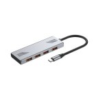 Хаб на 4 порти USB 3.2, метал, сріблястий