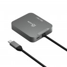 Мультиадаптер USB-C 5-в-1 (хаб/HDMI/PD/LAN), сірий
