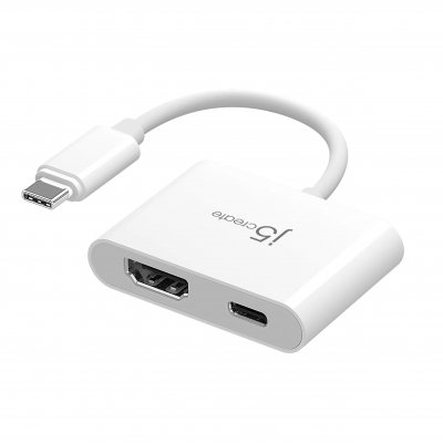 Мультиадаптер USB-C 2-в-1 (HDMI/PD), білий (1 з 4)